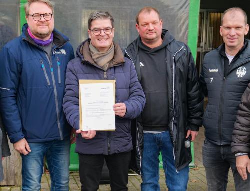 Zuwendungsbescheid des Innenministeriums zur Sanierung des Kunstrasen Wolfersweiler